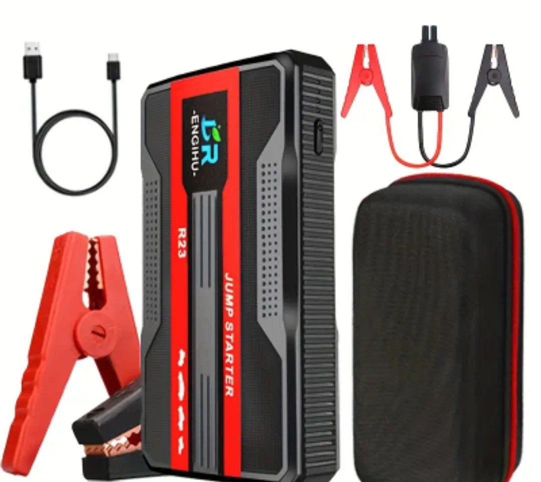 Portable Car Jump Starter 2025 – 12V 500A Battery Booster with Flashlight & Power Bank
