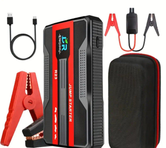 Portable Car Jump Starter 2025 – 12V 500A Battery Booster with Flashlight & Power Bank