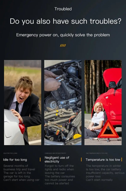 Portable Car Jump Starter 2025 – 12V 500A Battery Booster with Flashlight & Power Bank