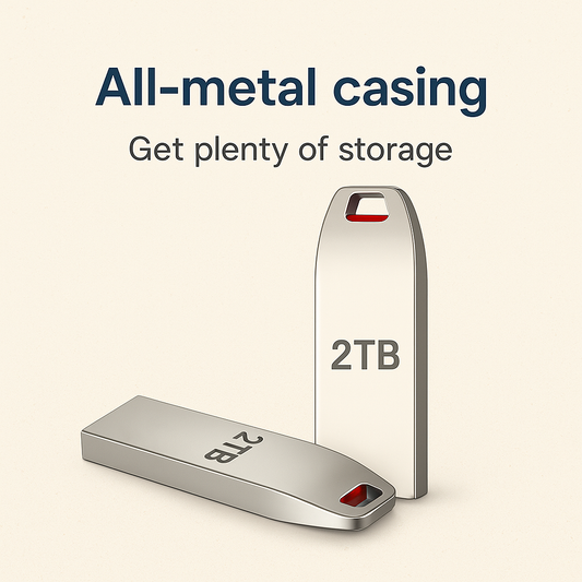 Clé USB Métallique 2TB – Stockage Ultra Rapide et Élégant, Compatible PC & Mac – Design Compact et Durable